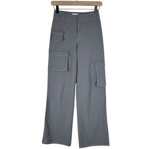 Aritzia Tna Picture Cargo Pants Gray High Rise Wide Leg Women’s Size 00
